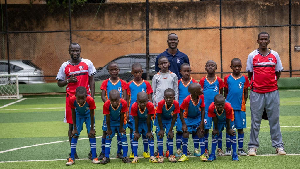 Mentor Sports International Academy team on the pitch